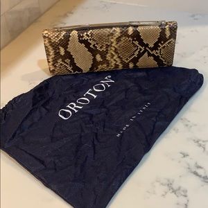 Oroton Real Snakeskin clutch